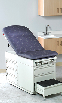 Exam Table with pull out step and contoured back