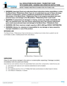 620 Phlebotomy Chair Manual